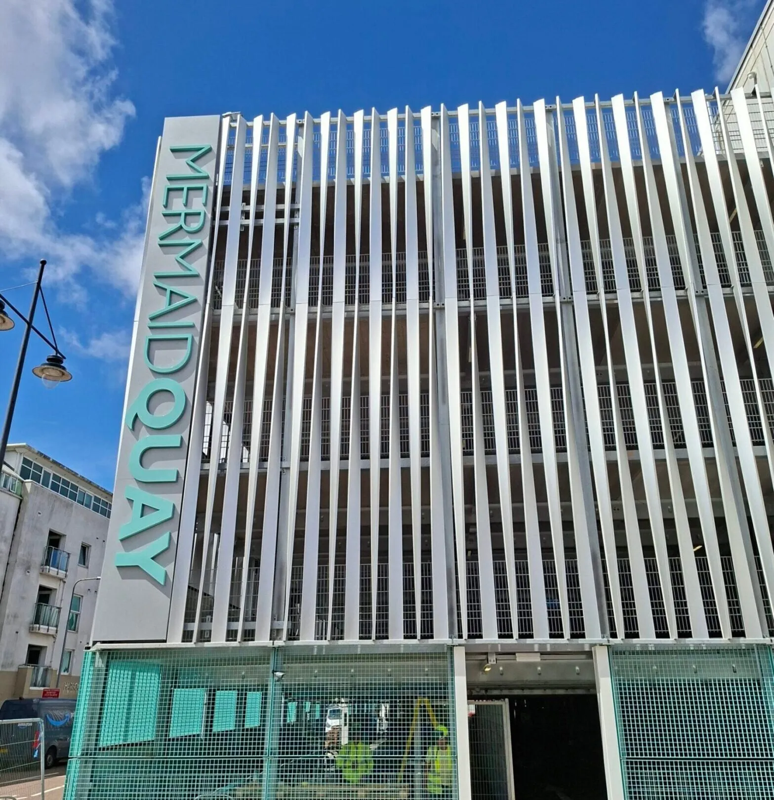 Façade of the Mermaid Quay multi-storey car park in Cardiff