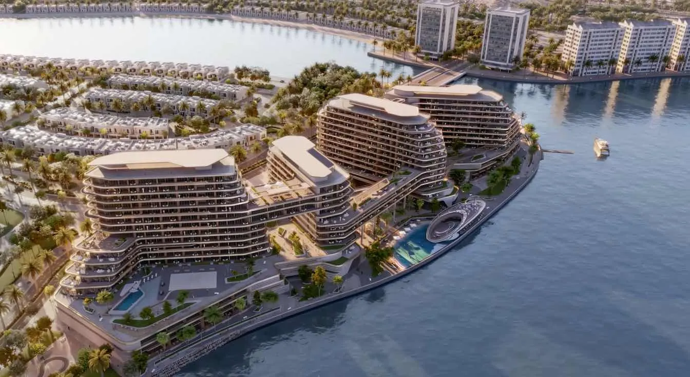 Aerial view of Quattro Del Mar on Hayat Island, Ras Al Khaimah